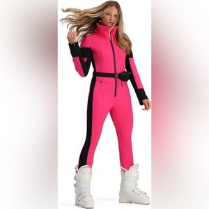 Obermeyer Pink and Black Full-Body Neoprene Ski Suit Sz 12 NWT Retail $799